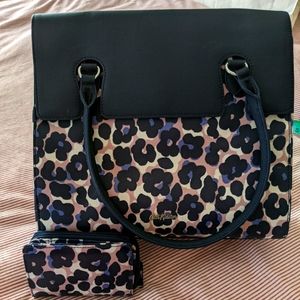 Cath Kidston leopard floral handbag/satchel wallet